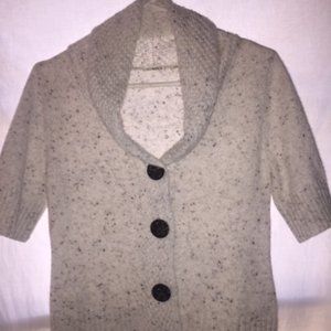 CATO Beige Speckled Wide Collar Cardigan Size S